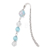 2Pcs Round Handmade Lampwork & Cat Eye & Glass Bookmark AJEW-JK00404-3