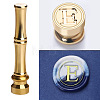 Golden Tone Brass Wax Seal Stamp Head with Bamboo Stick Shaped Handle STAM-K001-05G-E-1