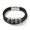 Braided Microfiber Leather Multi-strand Bracelets BJEW-B096-08E-1