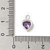 925 Sterling Silver Cubic Zirconia Heart Charms with Jump Rings FIND-U013-10S-06-3