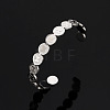 201 Stainless Steel Cuff Bangles for Women BJEW-T024-01D-P-1
