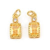 Brass Pave Cubic Zirconia Charms CU-CBA3D67-07G-02-1