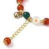 Natural Red Agate Beads Stretch Bracelets for Women BJEW-JB11360-02-3