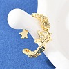 Brass Micro Pave Clear Cubic Zirconia Cuff Rings for Women RJEW-A088-04G-2