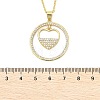 Brass Micro Pave Clear Cubic Zirconia Ring Pendant Necklaces NJEW-P322-A04-G-5