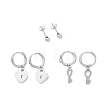 3 Pairs 3 Style 304 Stainless Steel Ball Stud Earrings EJEW-B020-04P-1