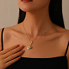 Brass Crystal Rhinestone Enamel Earth Airplane Camera Pendant Necklaces for Women WGA9EC1-01-3
