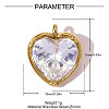304 Stainless Steel Micro Pave Cubic Zirconia Pendants STAS-OY007-52G-2