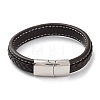 Mixed Color Braided Leather Cord Bracelet BJEW-M302-01P-2