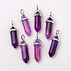 Natural Agate Double Terminated Pointed Pendants X-G-F295-05E-1