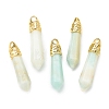 Bullet Natural Flower Amazonite Pointed Pendants G-E332-C38-G-2