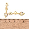 Fish Brass Micro Pave Clear Cubic Zirconia Pendant Decorations KK-T083-01N-G-3