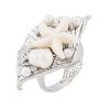 Shell Open Cuff Ring for Women RJEW-Z047-01P-03-2