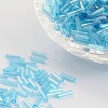 Transparent Colours Rainbow Glass Bugle Beads X-TSDB6MM163-1