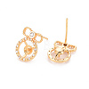 Brass Micro Pave Clear Cubic Zirconia Earring Findings X-KK-T062-218G-NF-2