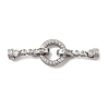 Brass Micro Pave Clear Cubic Zirconia Fold Over Clasps KK-B189-01P-1
