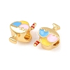 Brass Enamel European Beads KK-Z140-07G-2