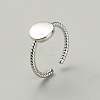Brass Flat Round Open Cuff Ring RJEW-WH0004-25P-1