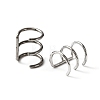 304 Stainless Steel Triple Line Wide Chunky Cuff Earrings for Women EJEW-TAC0015-10P-2