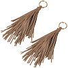 2Pcs PU Leather Tassel Pendant Keychains FIND-CL0002-41A-1