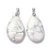 Natural Howlite Pendants G-D084-01P-B16-2