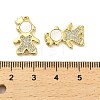 Brass Micro Pave Clear Cubic Zirconia Prince Connector Charms KK-K365-15B-G-3