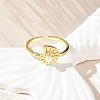 Brass Open Cuff Rings for Women RJEW-A061-02G-1