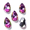 Faceted Teardrop Glass Pendants GLAA-O008-A23-1