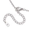 Electroplated Clear AB Glass Pendant Necklaces NJEW-JN05146-02-4