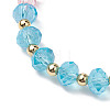 Transparent Acrylic & Faceted Glass Beaded Stretch Bracelets for Women BJEW-JB10627-3