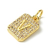 Rack Plating Brass Micro Pave Clear Cubic Zirconia Charms KK-G501-01V-G-2