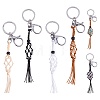 4Pcs  4 Colors Macrame Fringe Braided Keychain AJEW-SW00014-01-1