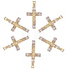 6Pcs Brass Micro Pave Clear Cubic Zirconia Pendants ZIRC-SZ0003-63-1