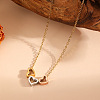304 Stainless Steel Tri-Color Heart Pendant Necklaces for Women WG590E2-03-1