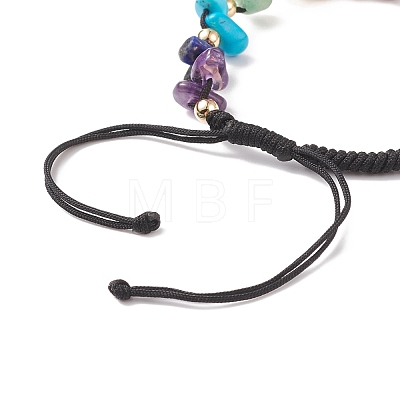 Natural Mixed Stone & Freshwater Pearl Braided Bead Bracelets BJEW-JB08720-04-1