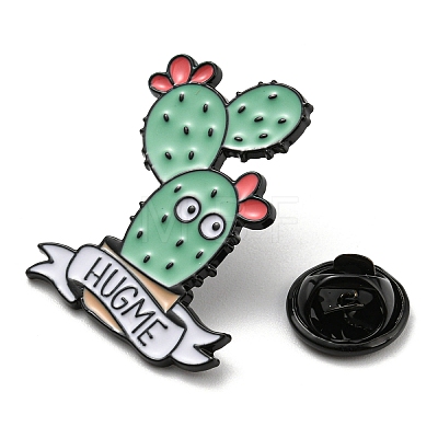 Cactus with Word Hug Me Enamel Pins JEWB-Q031-04EB-01-1
