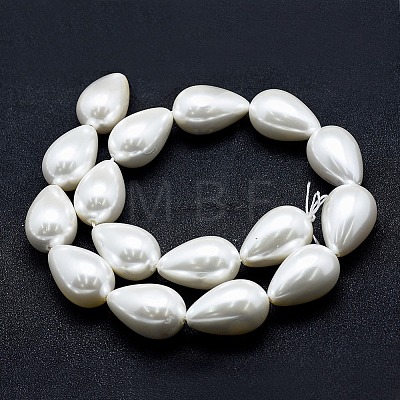 Electroplate Shell Pearl Beads Strands BSHE-G010-16x25mm-01-1