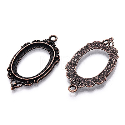 Zinc Alloy Link Cabochon Settings X-PALLOY-WH0001-35R-1