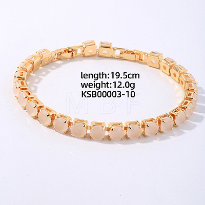 Hip-hop Brass Micro Cubic Zirconia Link Chain Bracelets for Men and Women FX8797-10-1