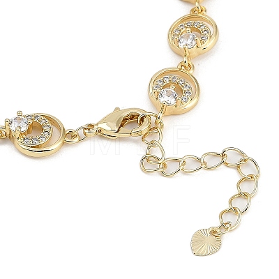 Brass Micro Pave Cubic Zirconia Link Bracelets for Women BJEW-U013-01G-05-1