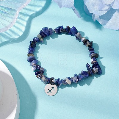 Natural Sodalite Stretch Bracelets BJEW-JB11147-09-1