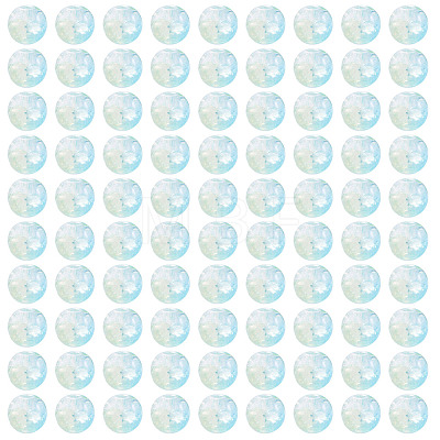 100Pcs Crackle Transparent Glass UV Reactive Beads GLAA-TA0004-28B-1