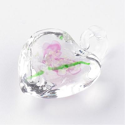 Handmade Luminous Lampwork Pendants LAMP-R136-04F-1