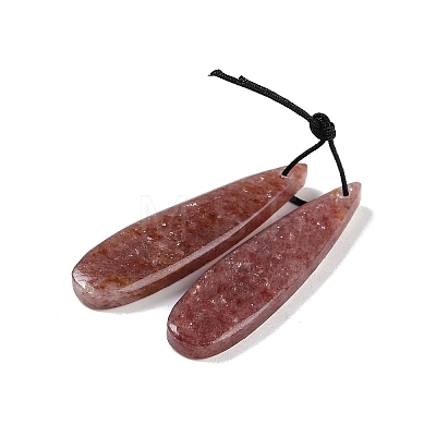 Natural Strawberry Quartz Pendants G-Q176-01A-01-1