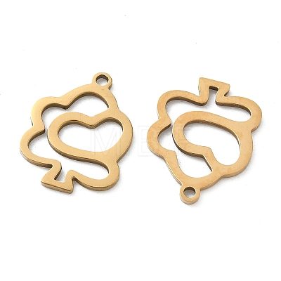 Hollow 201 Stainless Steel Pendants STAS-F337-10E-G-1