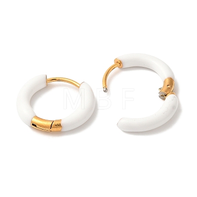 304 Stainless Steel & Enamel Hoop Earrings for Women EJEW-S237-13B-1