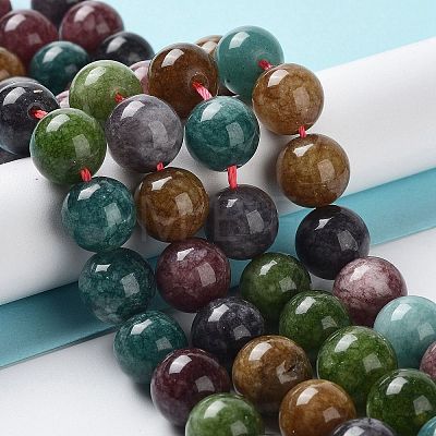 Dyed Natural Malaysia Jade Beads Strands G-G021-01D-02-1