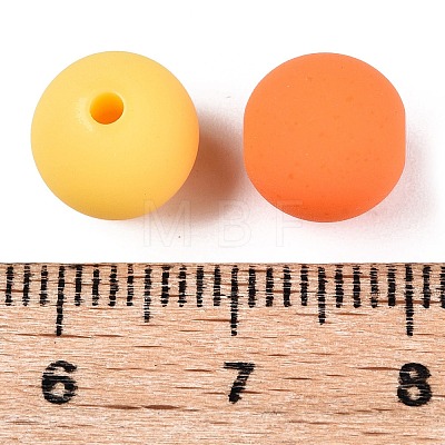 Rubberized Style Imitated Silicone Acrylic Beads MACR-T048-01C-16-1