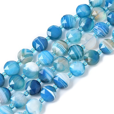 Natural Banded Agate Beads Strands G-C116-A86-01E-1