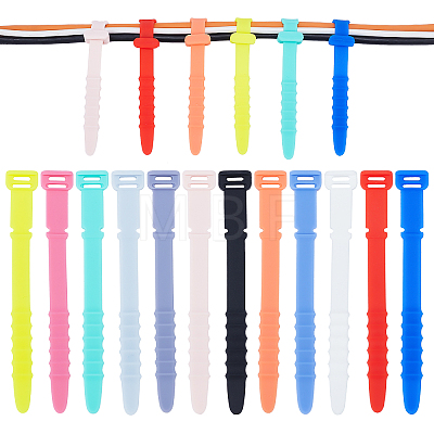 60Pcs 12 Colors Silicone Zip Ties AJEW-CP0005-32-1